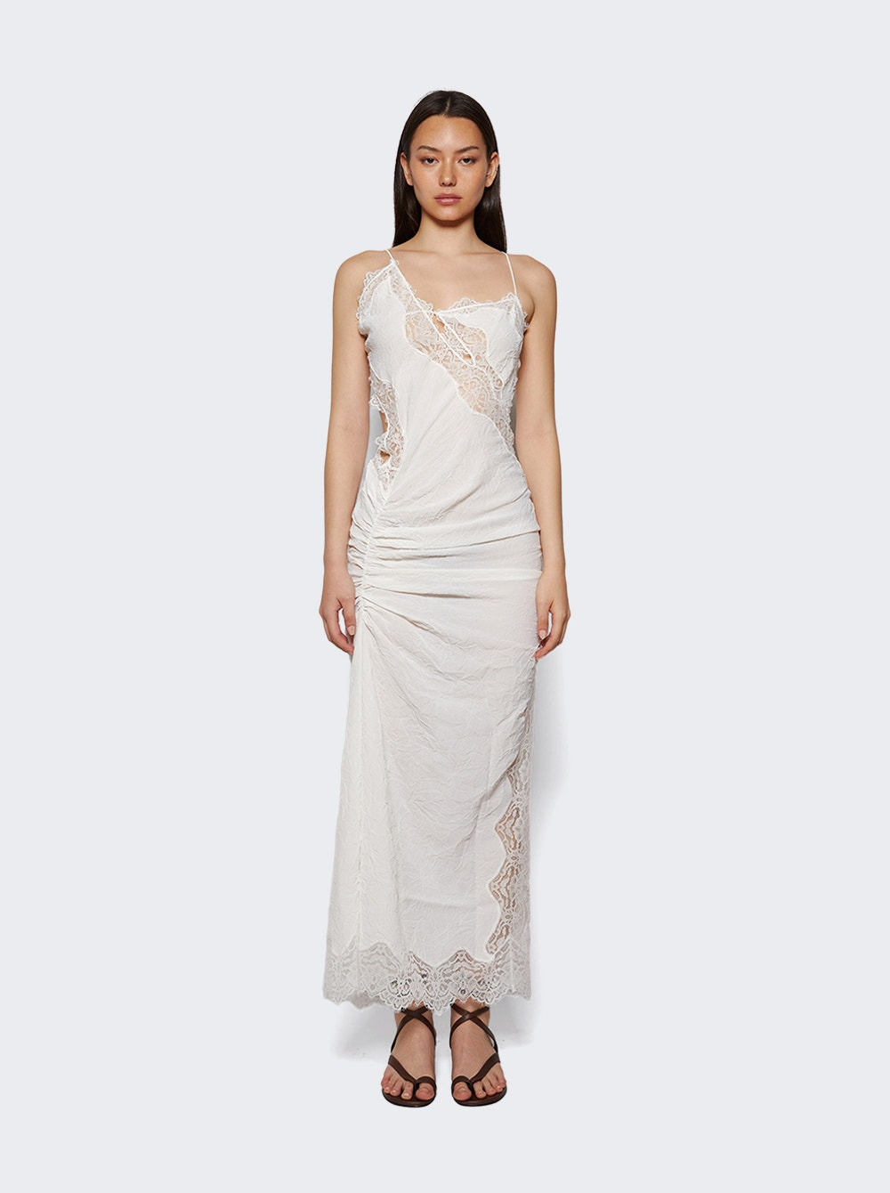 Crimped Lace Cami Dress White - 2