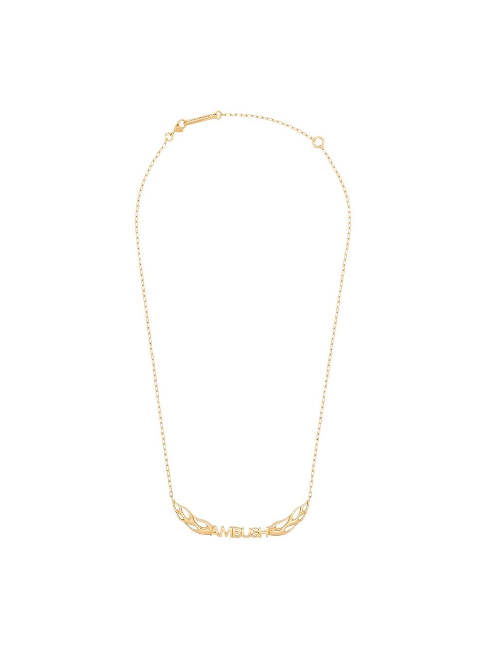 gold-plated flame logo necklace - 1