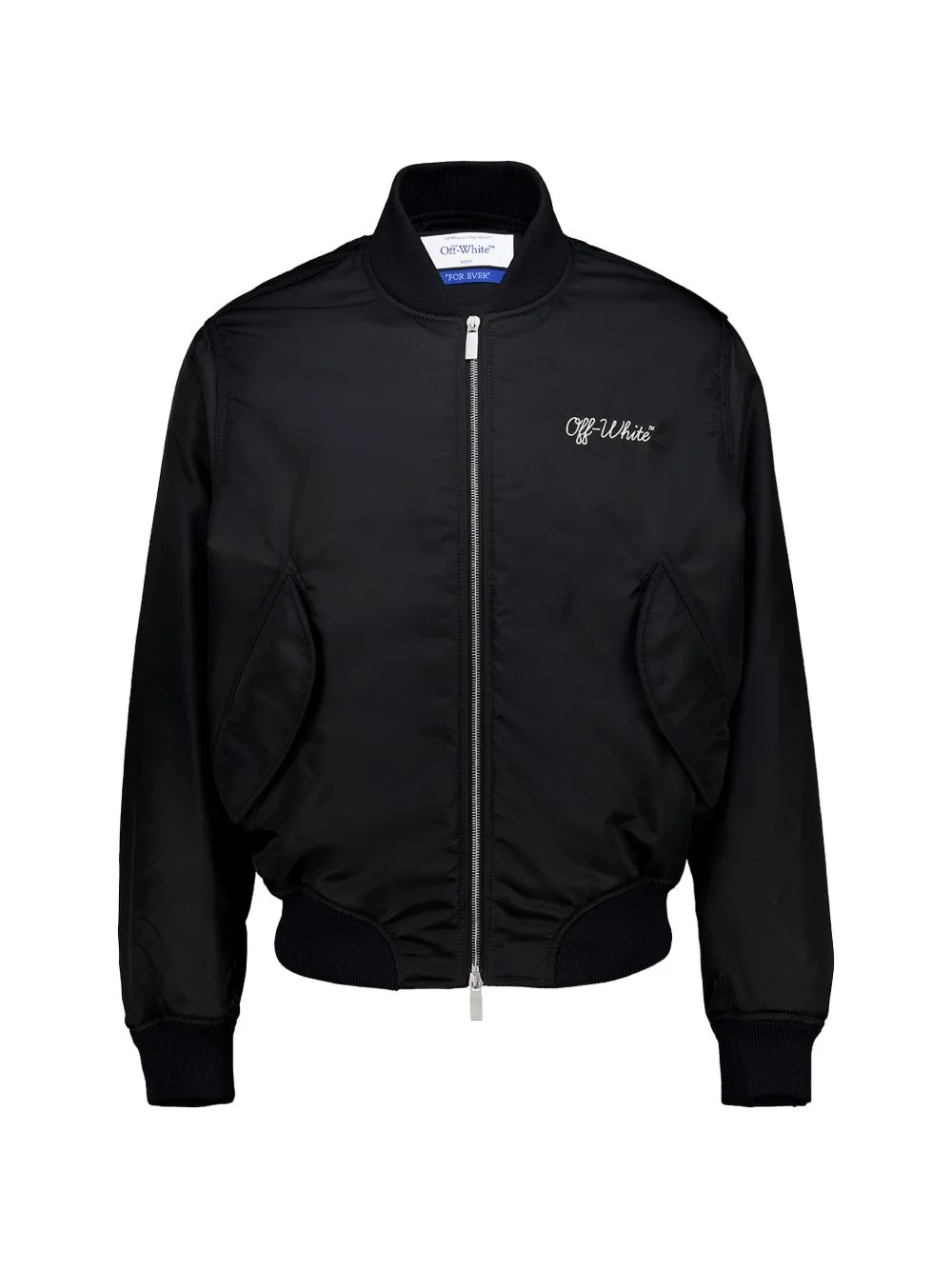logo-embroidered bomber jacket - 1