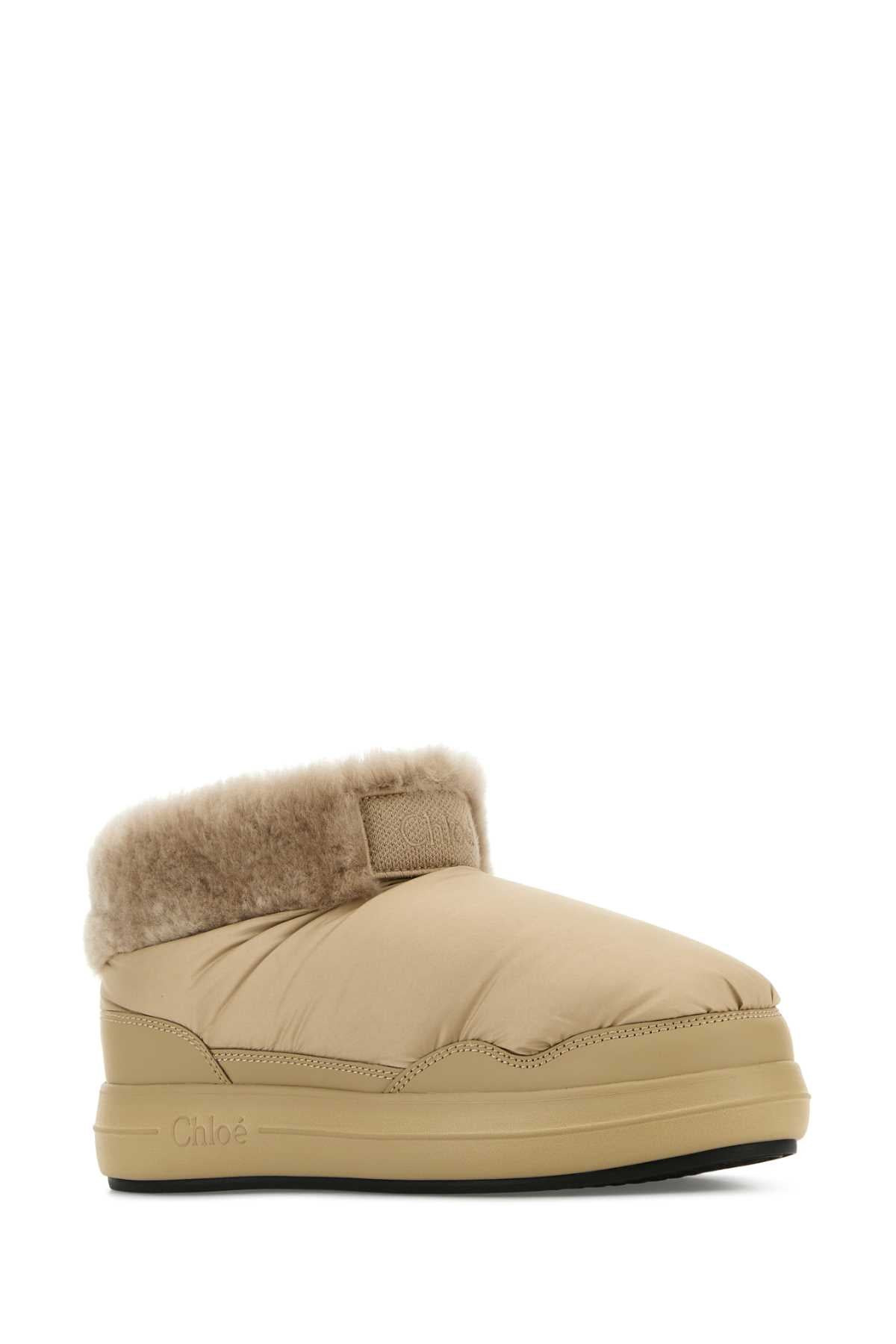 Chloe Women Beige Fabric Ankle Boots - 2