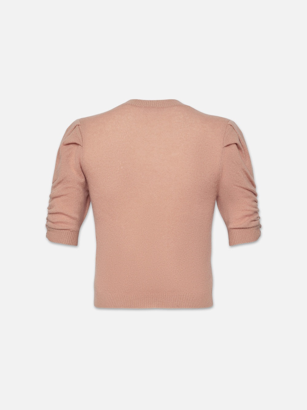 Ruched Sleeve Cashmere Sweater in Blush - 3