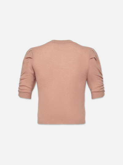 FRAME Ruched Sleeve Cashmere Sweater in Blush outlook