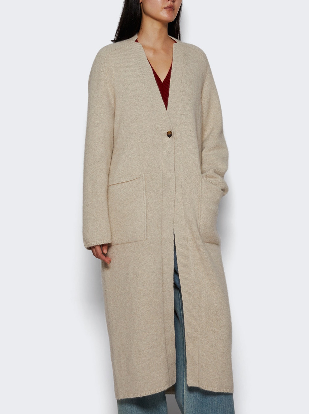 Smet Maxi Knit Cardigan Stone Melange - 2