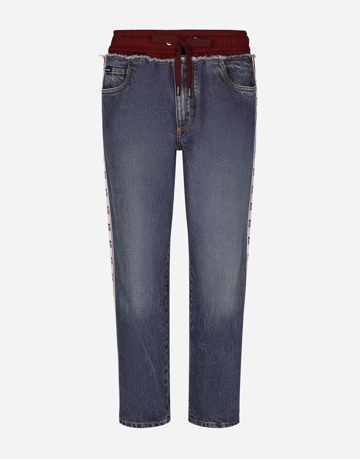 Loose jogger jeans with branded bands - 1
