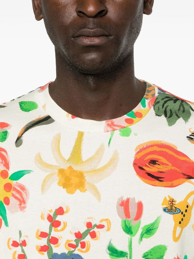 Folklore-print cotton T-shirt 5