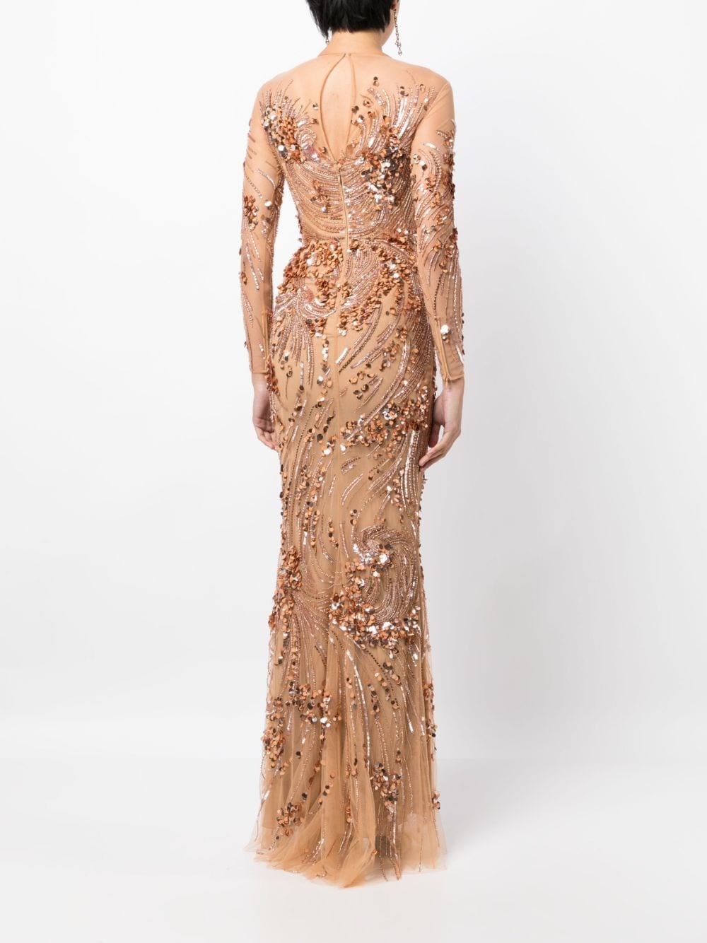 sequin-embellished maxi gown dress - 4