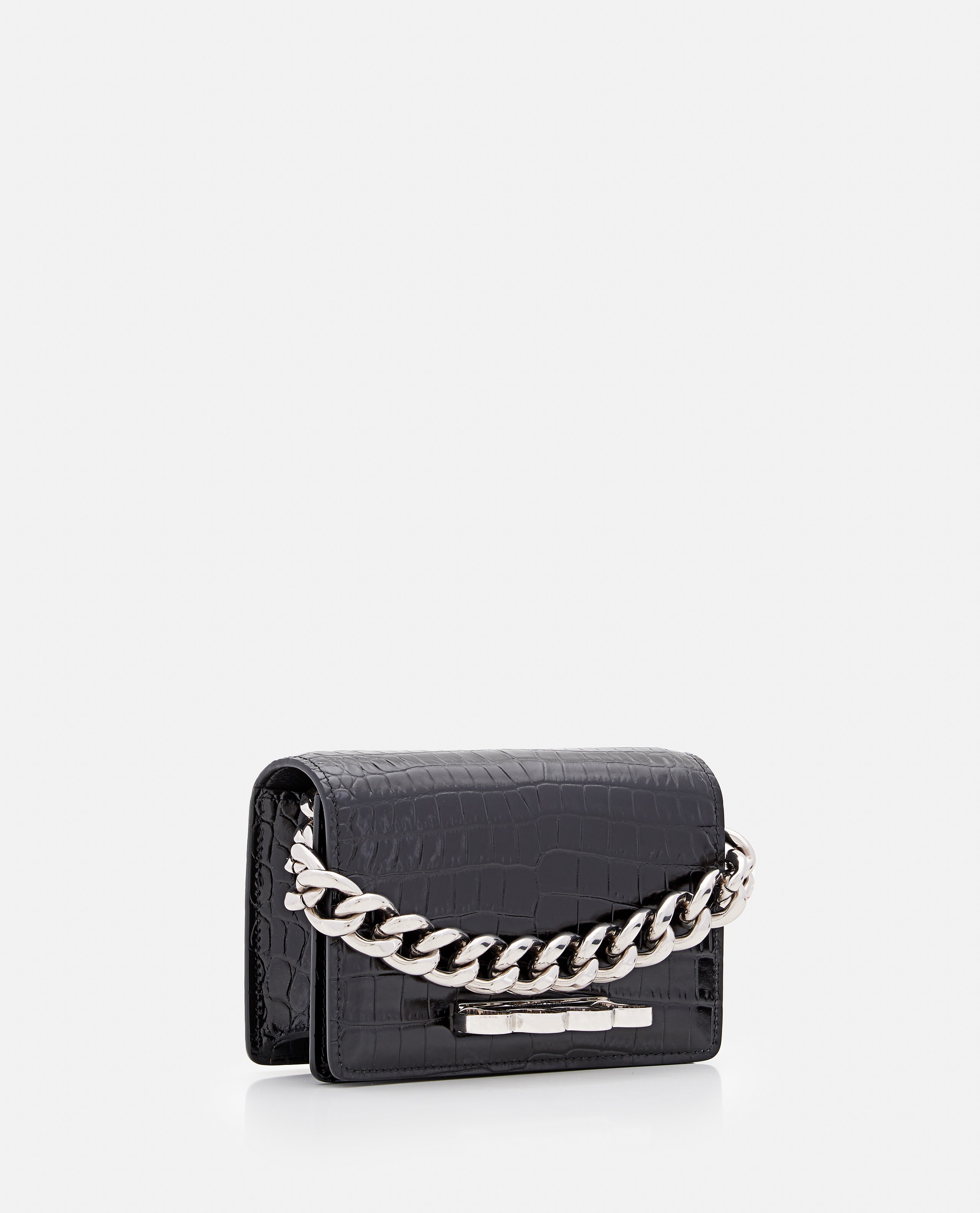 CROC LEATHER MINI FOUR RING CLUTCH - 2