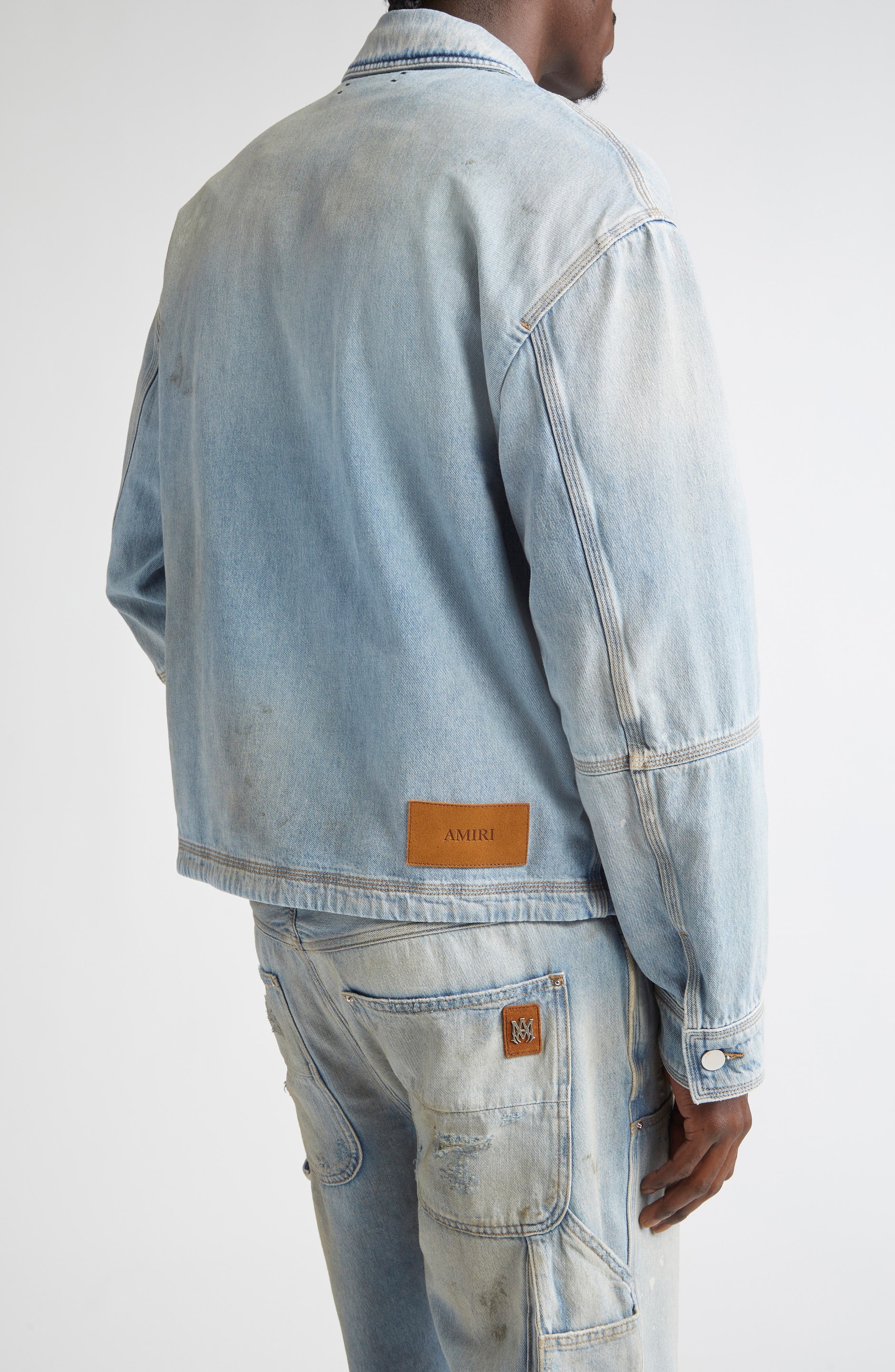 AMIRI Lightweight Denim Work Jacket in Perfect Antique Indigo at Nordstrom - 3