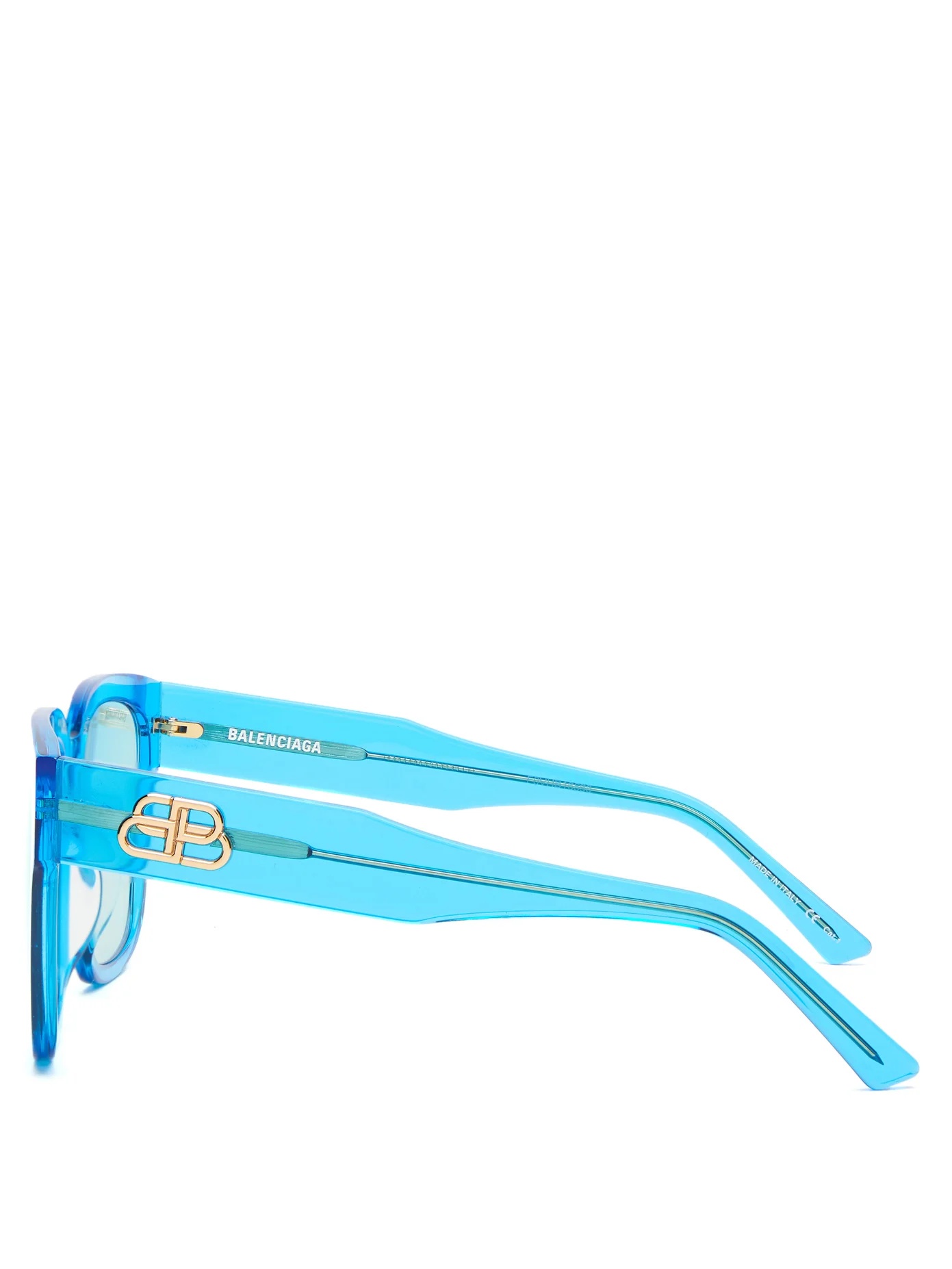 Logo-plaque square acetate sunglasses - 4