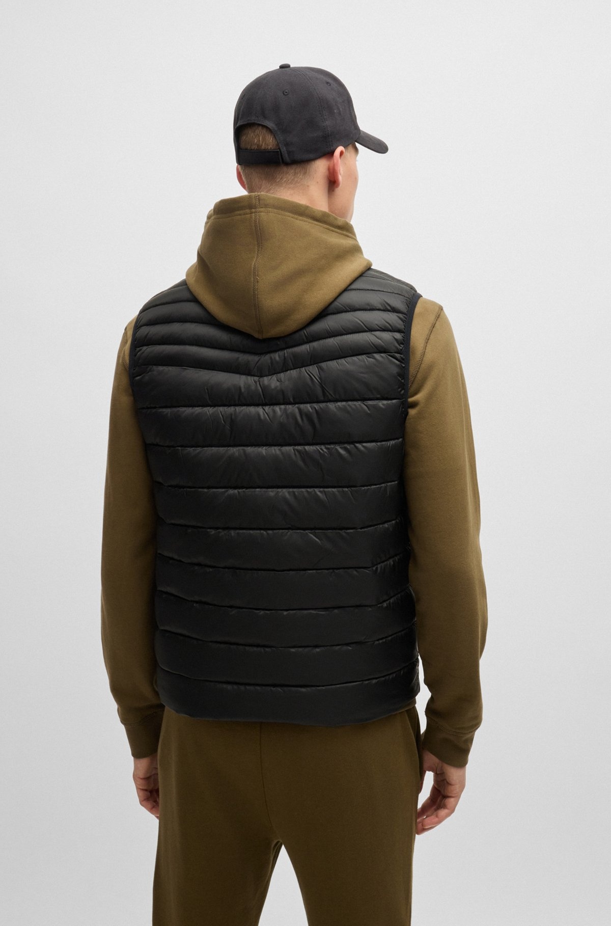 WATER-REPELLENT SLIM-FIT GILET WITH LOGO PATCH - 4