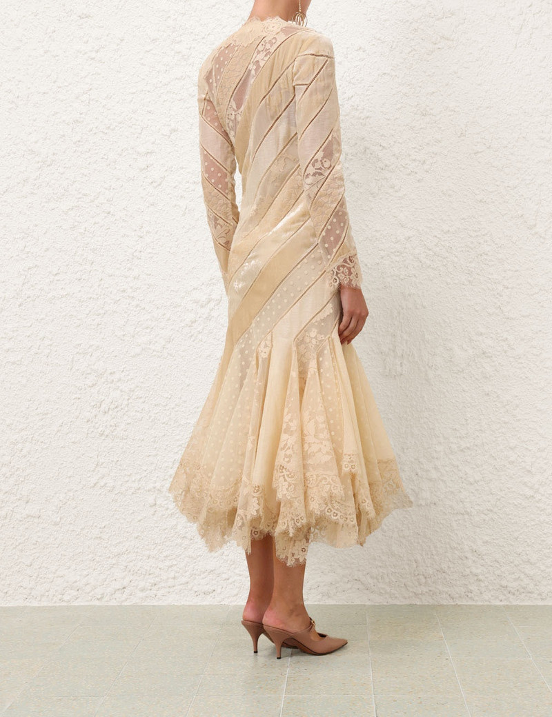EDEN V NECK SPLICED GOWN 4
