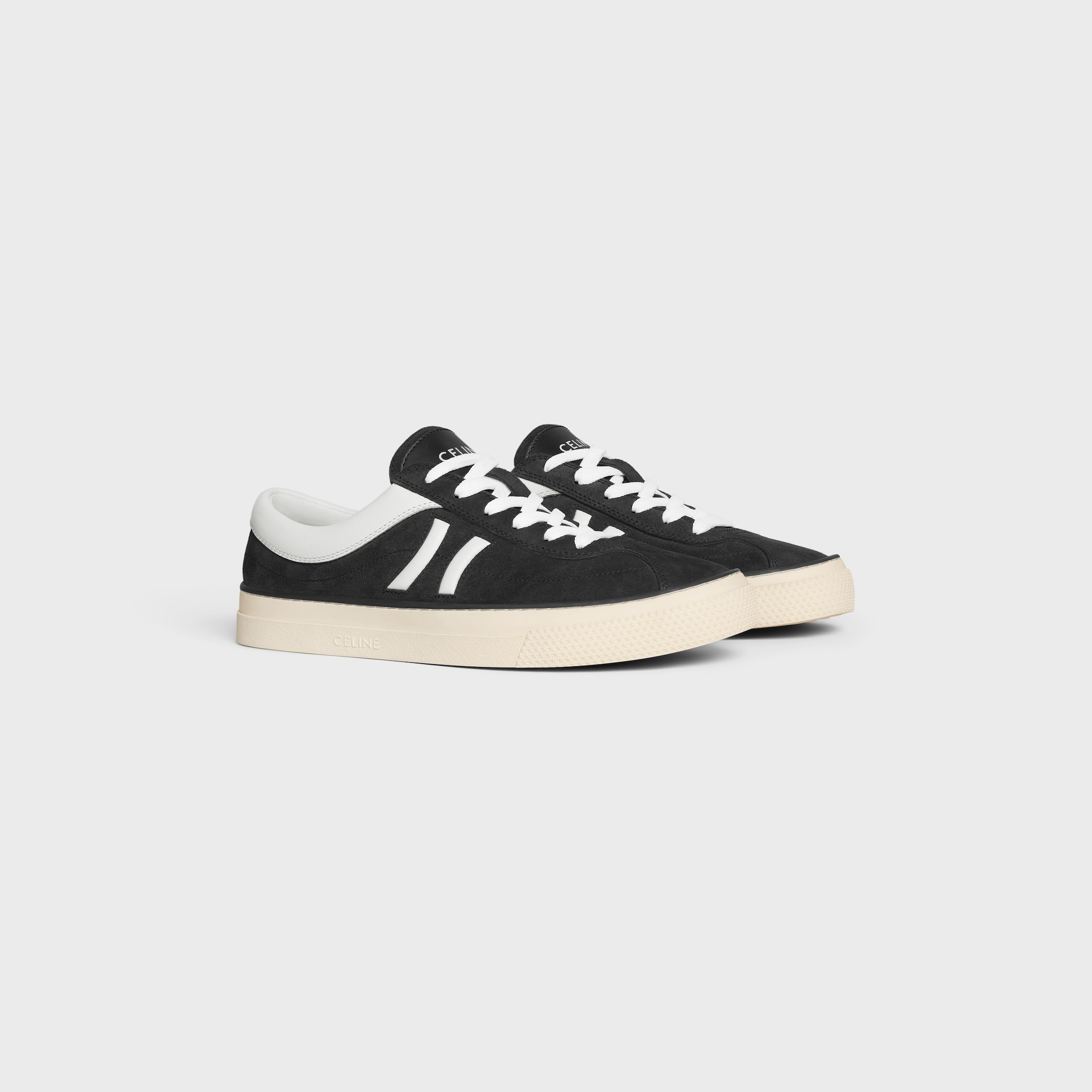 CELINE SUNSET LOW LACE-UP SNEAKER IN SUEDE CALFSKIN AND CALFSKIN - 2