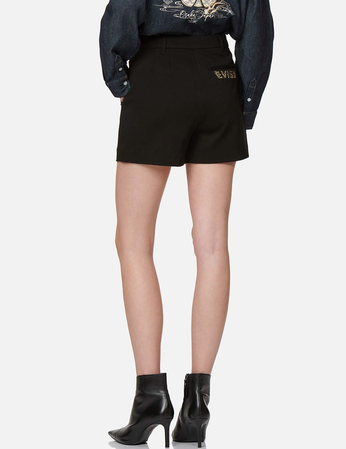 SEAGULL EMBROIDERED WOOL SHORTS - 3
