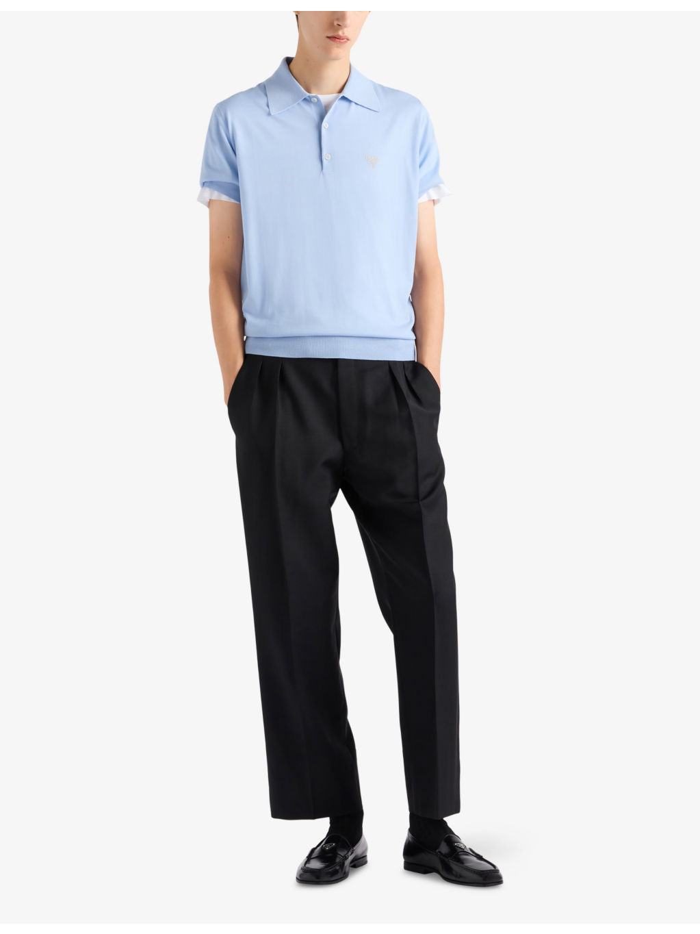 Embroidered-Logo Superfine Wool Polo Shirt - 2