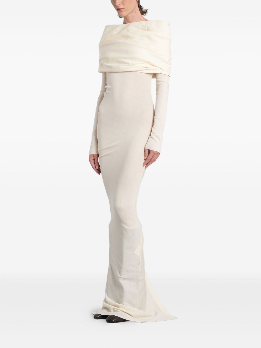 draped cowl-neck maxi dress - 4