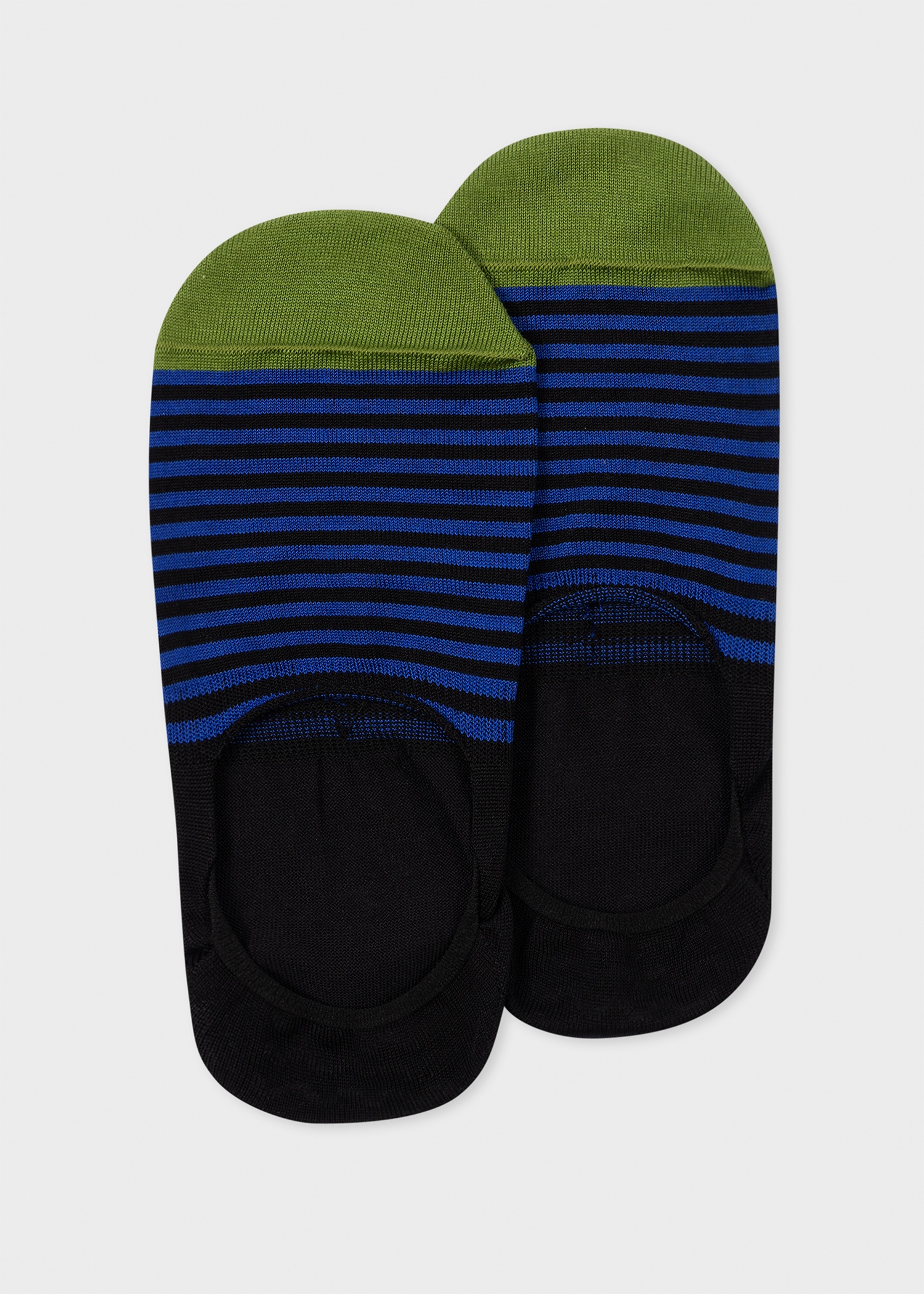Black Stripe Loafer Socks - 1