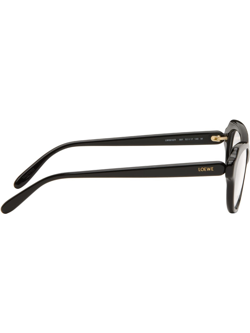 Loewe Black Slim Cat-Eye Glasses outlook