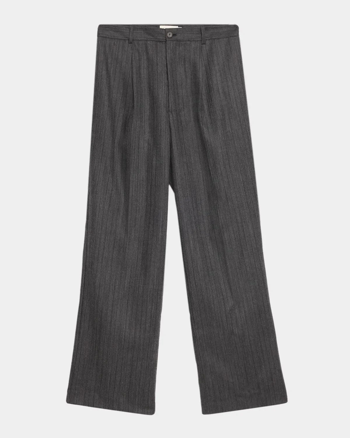Men's Wool Stripe Wide-Leg Trousers - 1