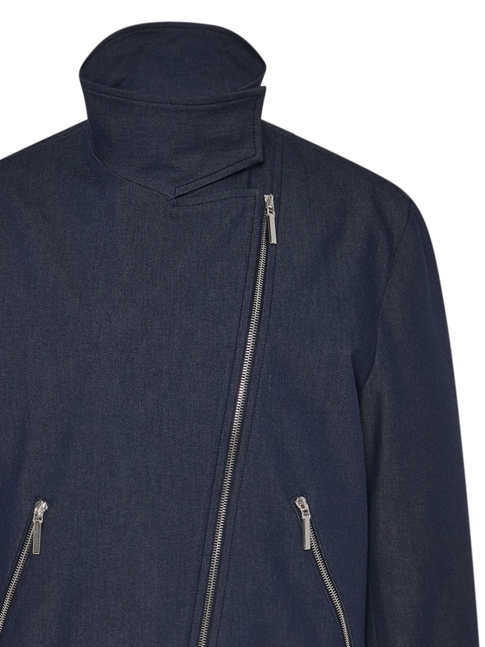 funnel-neck twill-weave jacket - 2