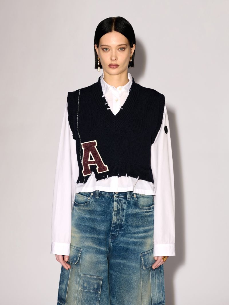DESTROYED RIB V NECK VEST - 3