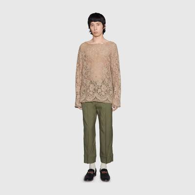 GUCCI Gabardine wrinkle pant with Gucci logo outlook