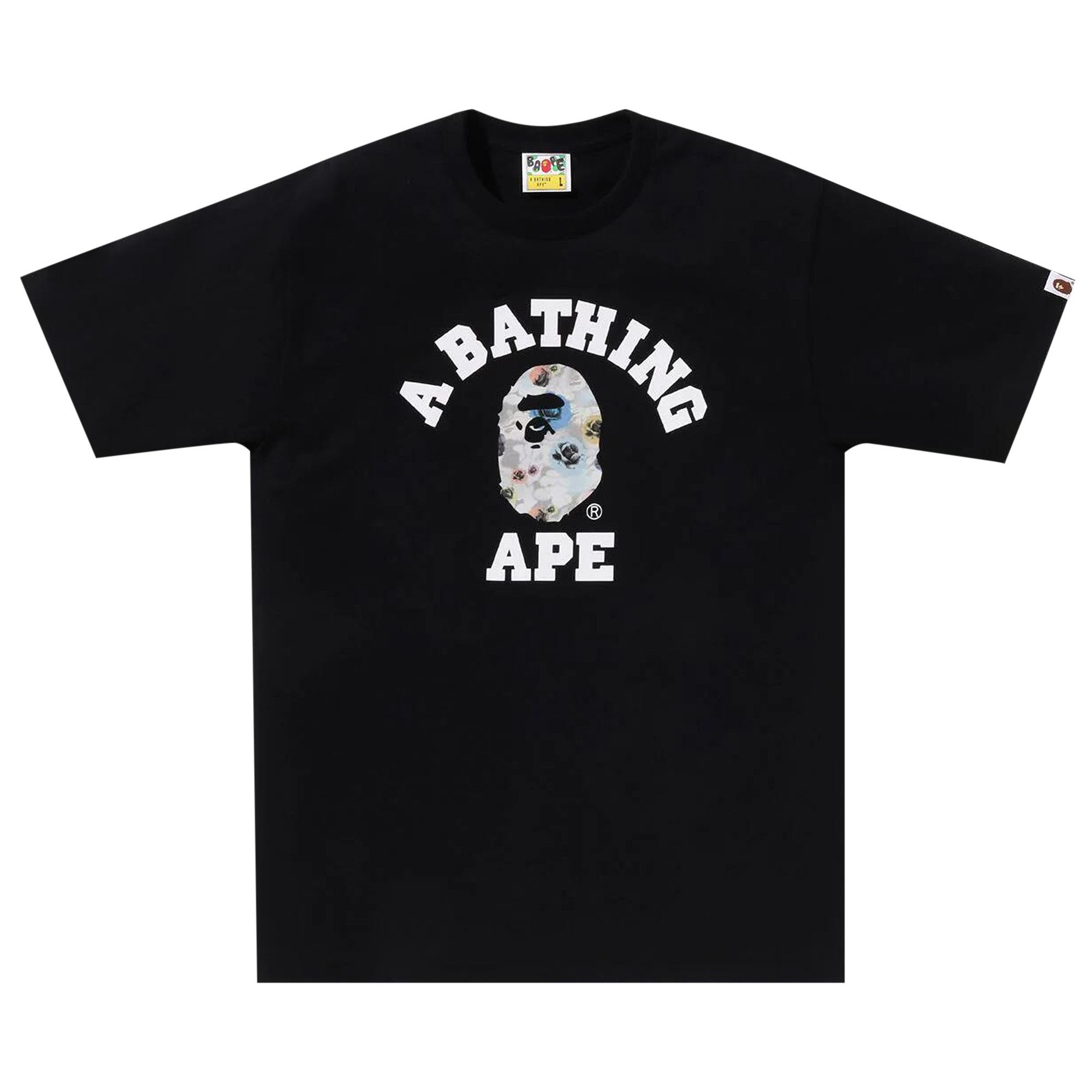 BAPE Floral Camo College Tee 'Black' - 1