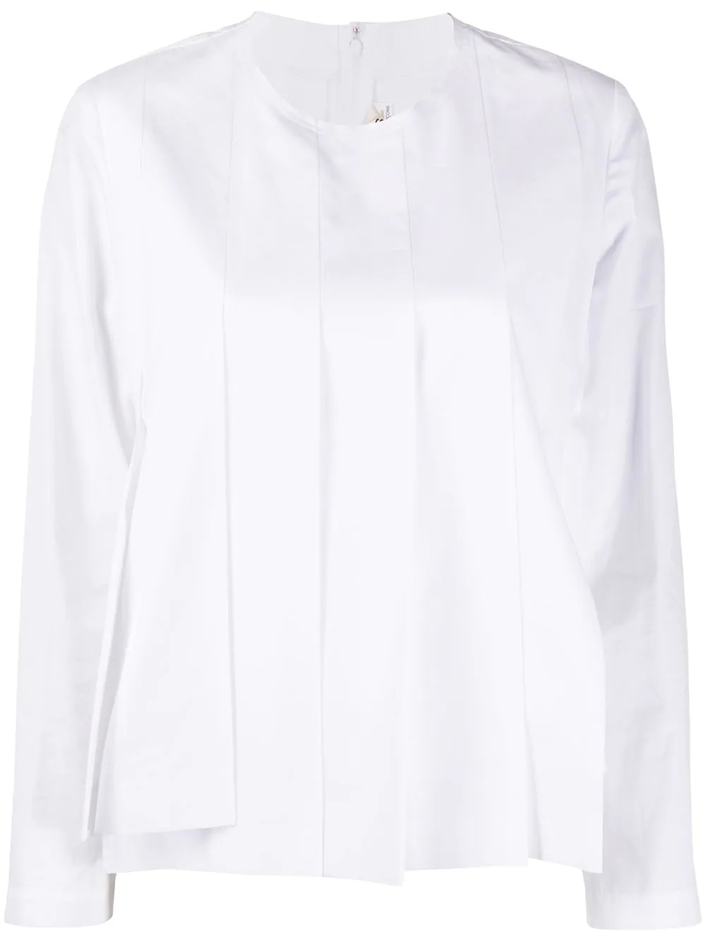 pleated long-sleeved top - 1