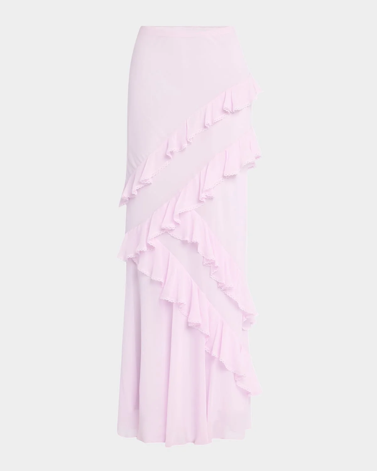 Mitnessa Asymmetric Ruffle Maxi Skirt - 1