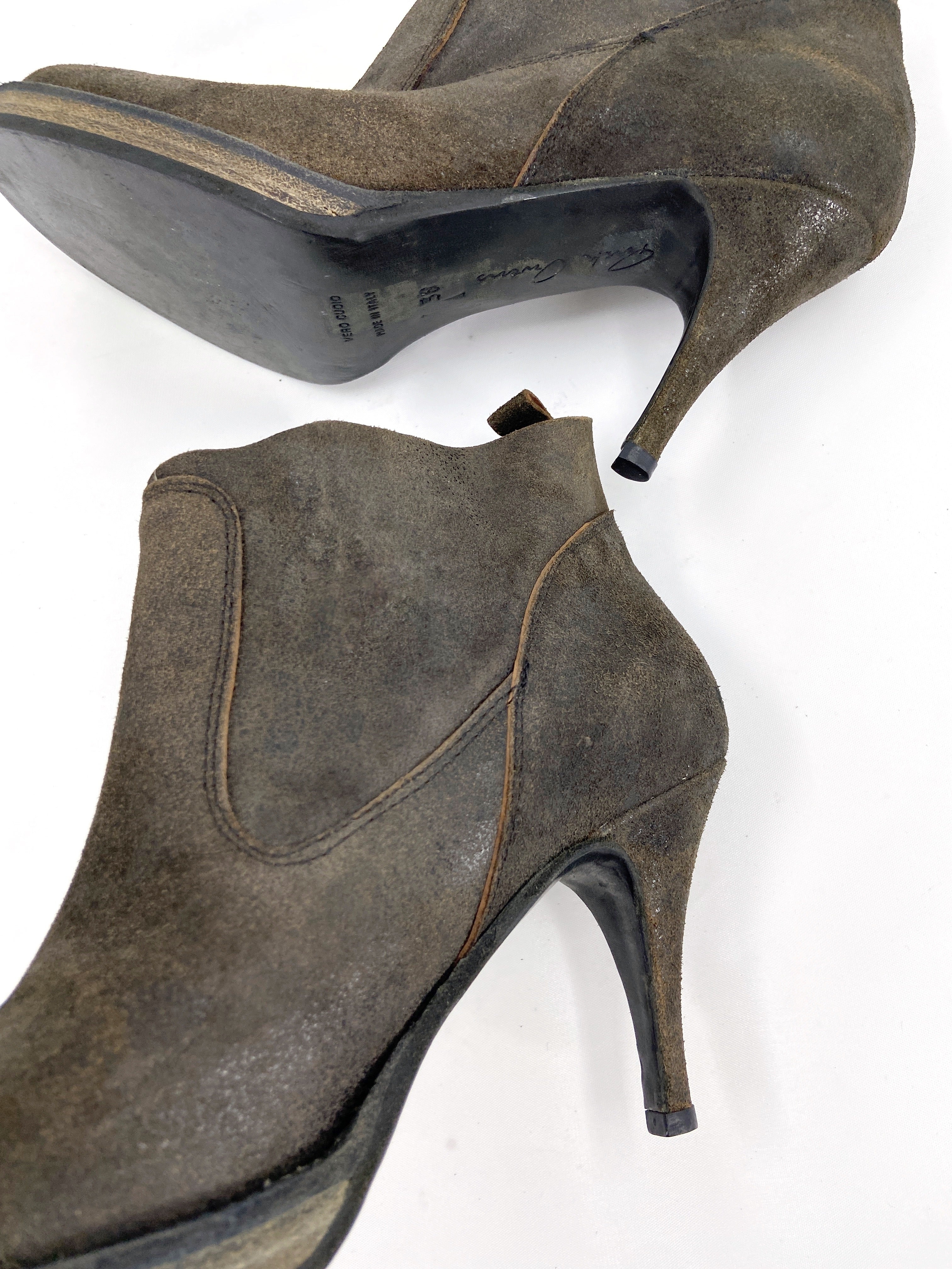 Rick Owens Spring 2006 TUNGSTEN Blistered Leather Heels Boots 38 - 6