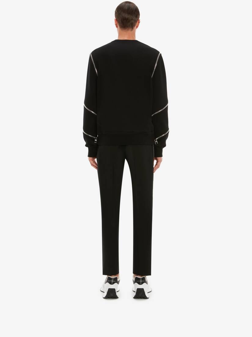 Men's Spiral Zip Sweatshirt in Black - 4