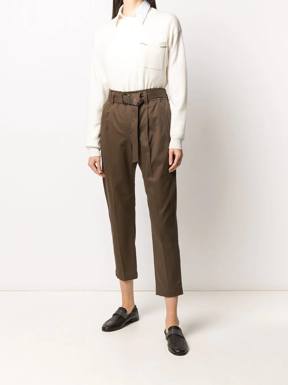 belted straight-leg trousers - 2