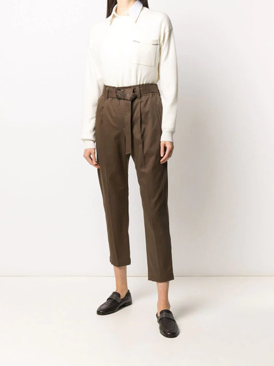 Brunello Cucinelli belted straight-leg trousers outlook