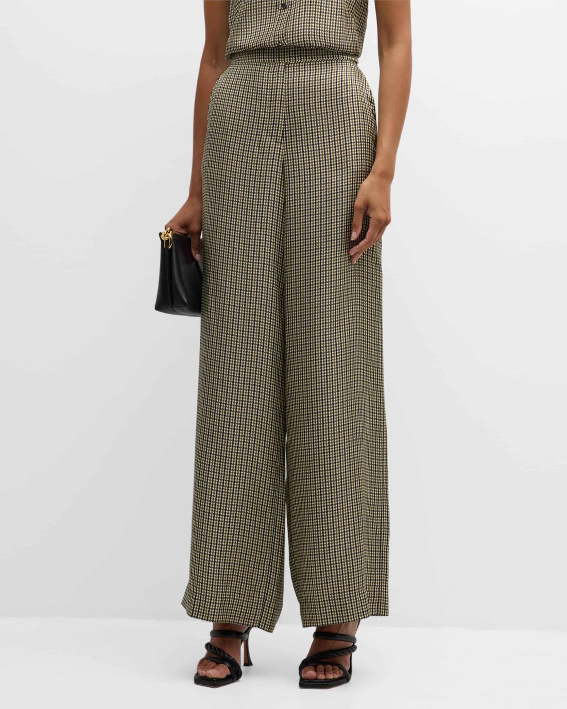 Checked Coolness Wide-Leg Houndstooth Pants - 2