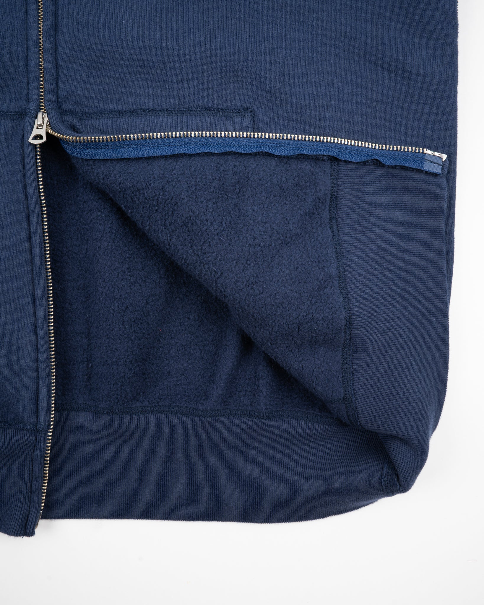 IHSW-10-NAV 14oz Ultra Heavyweight Loopwheel Cotton Zip Up Hoodie - Navy - 9