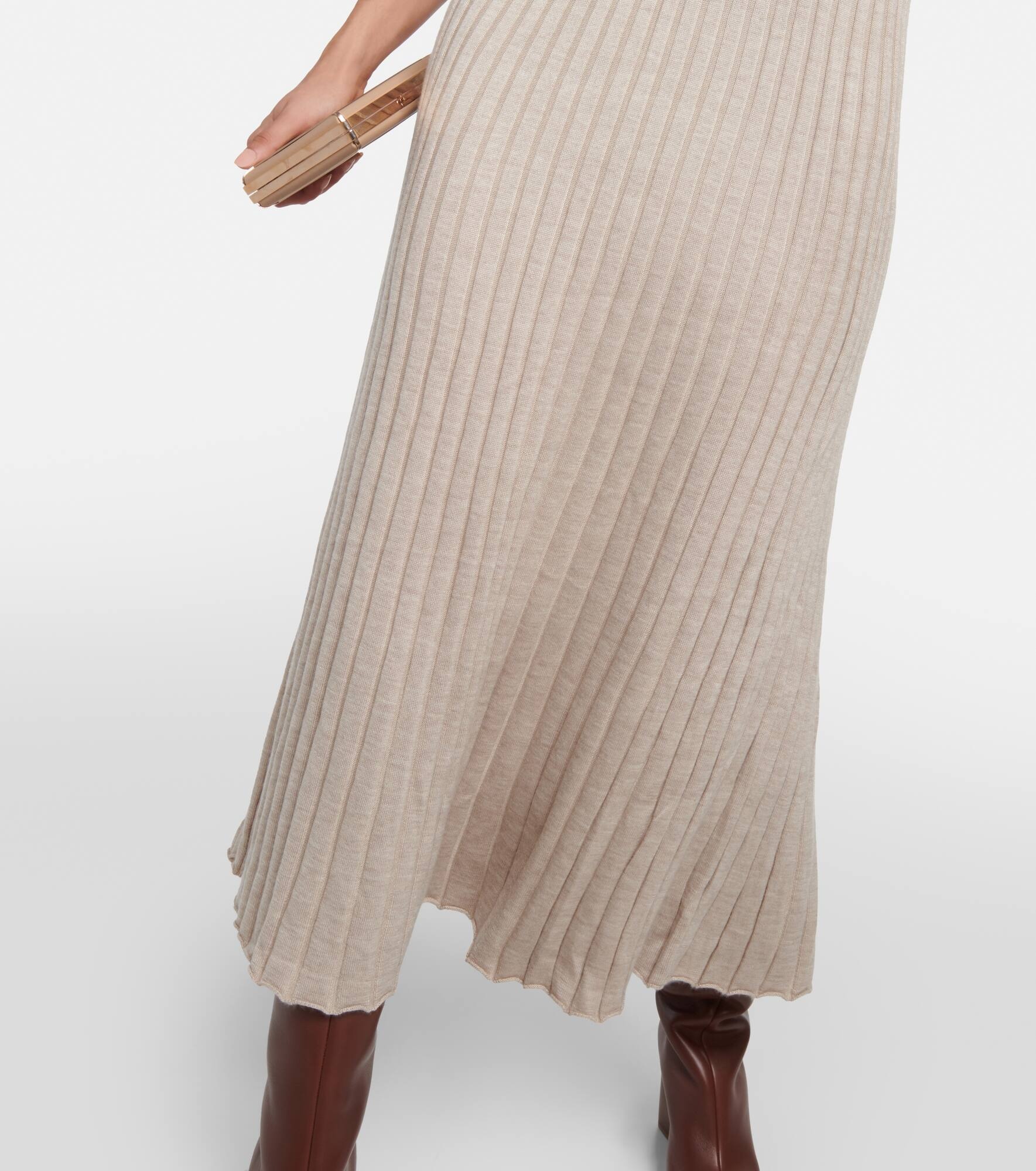 Amor silk and cashmere midi dress - 5