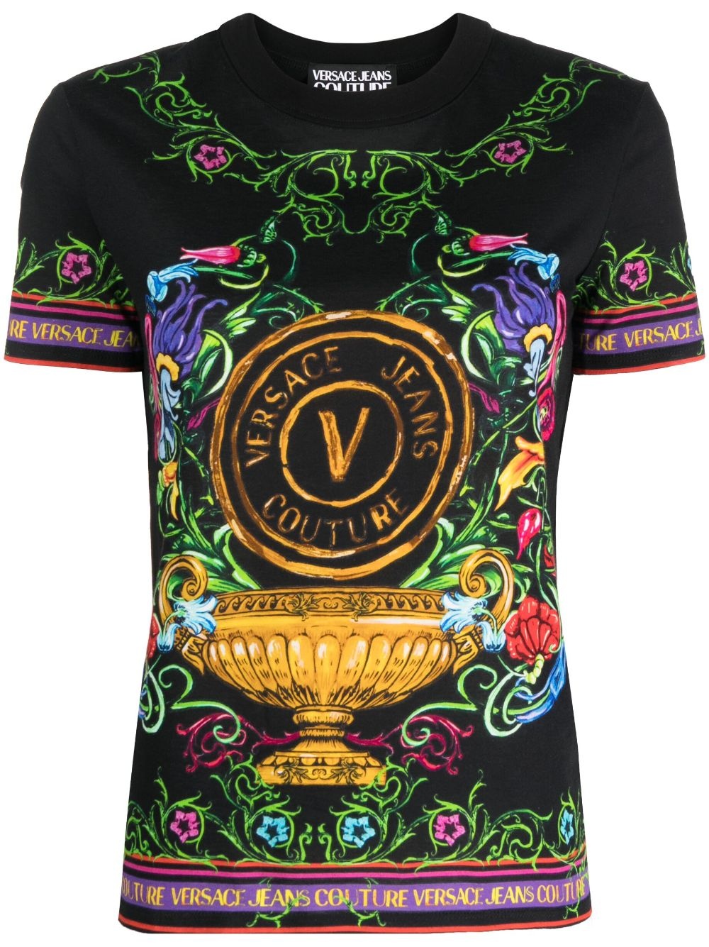 V-Emblem Garden-print T-shirt - 1