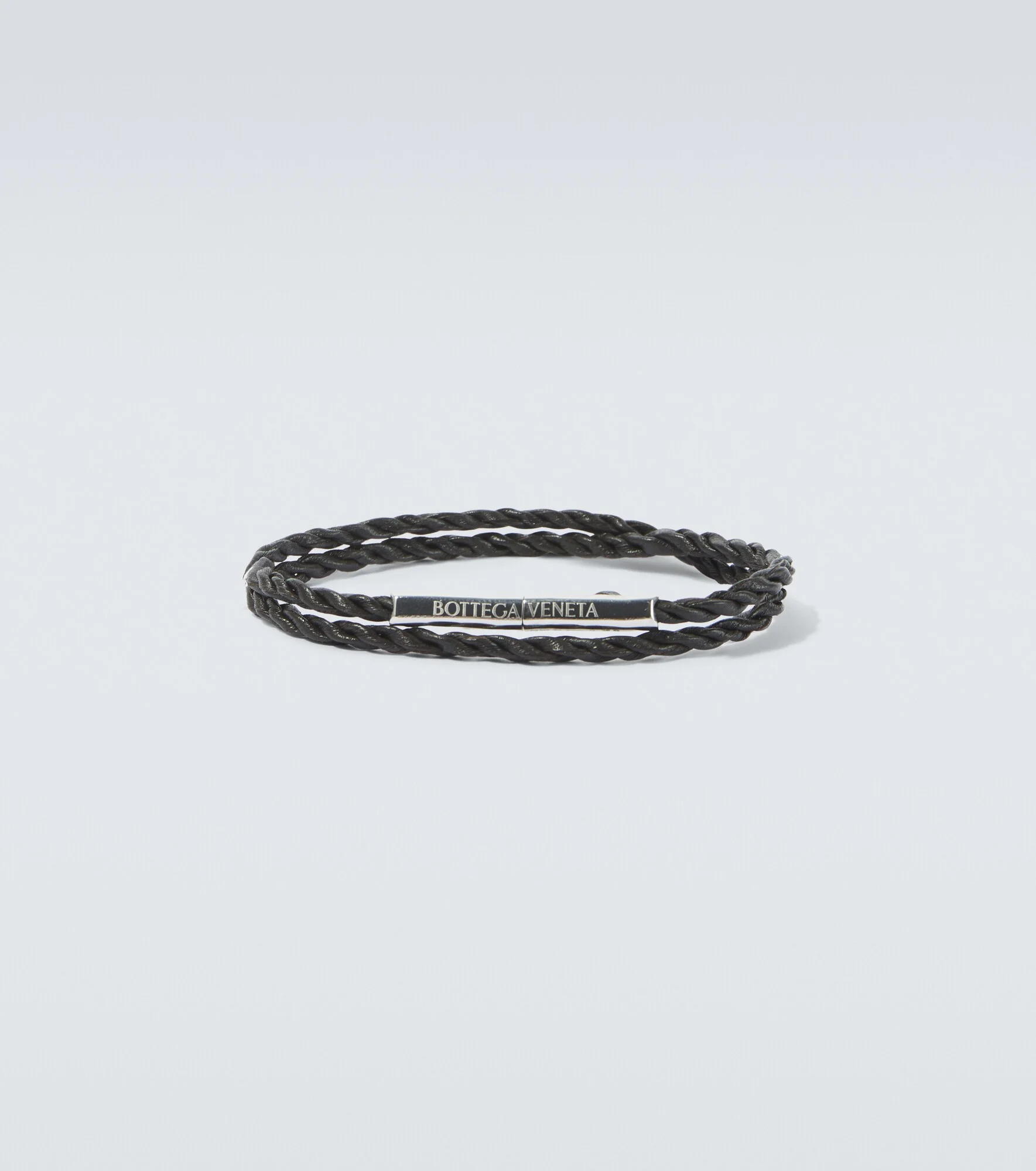 Leather sterling silver bracelet - 1