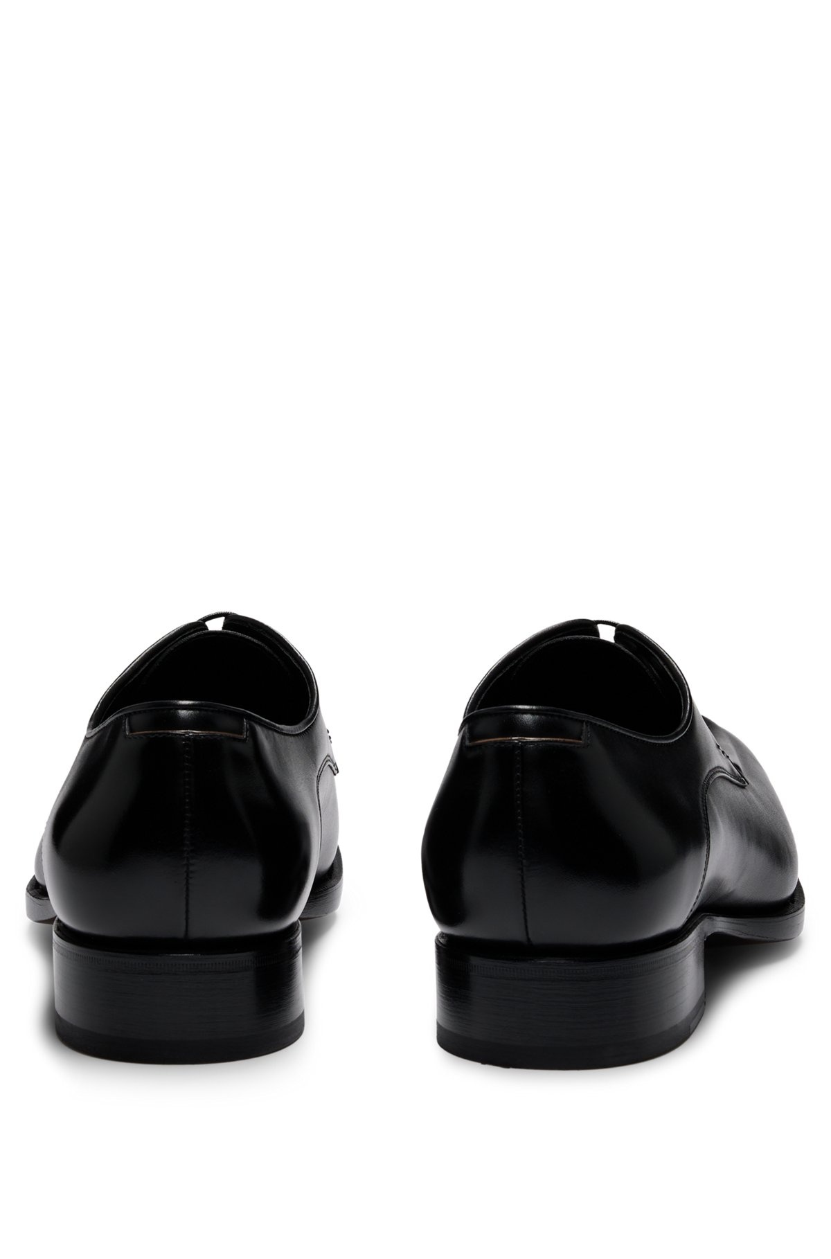 APRON-TOE DERBY SHOES IN LEATHER WITH HEEL DETAIL - 5