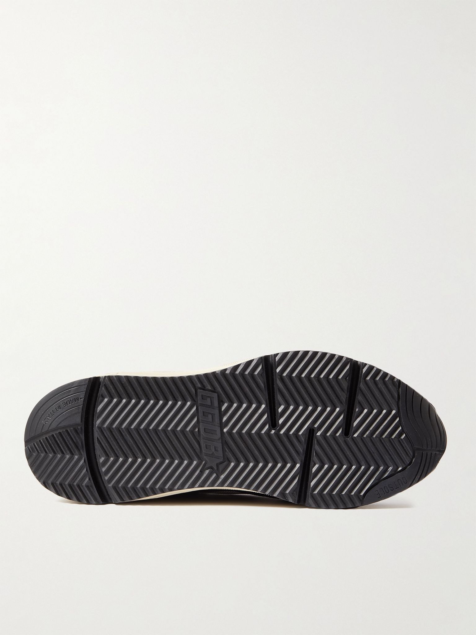 Leather-Trimmed Mesh and Suede Sneakers Navy - 3