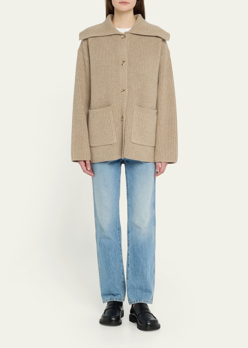 SIMKHAI Hollie Collared Merino Wool Cardigan outlook
