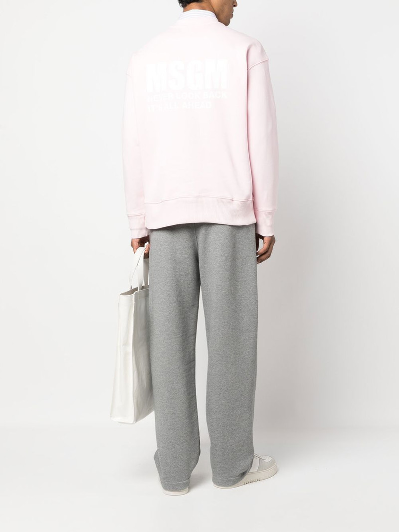 MSGM logo-print crew-neck sweatshirt outlook