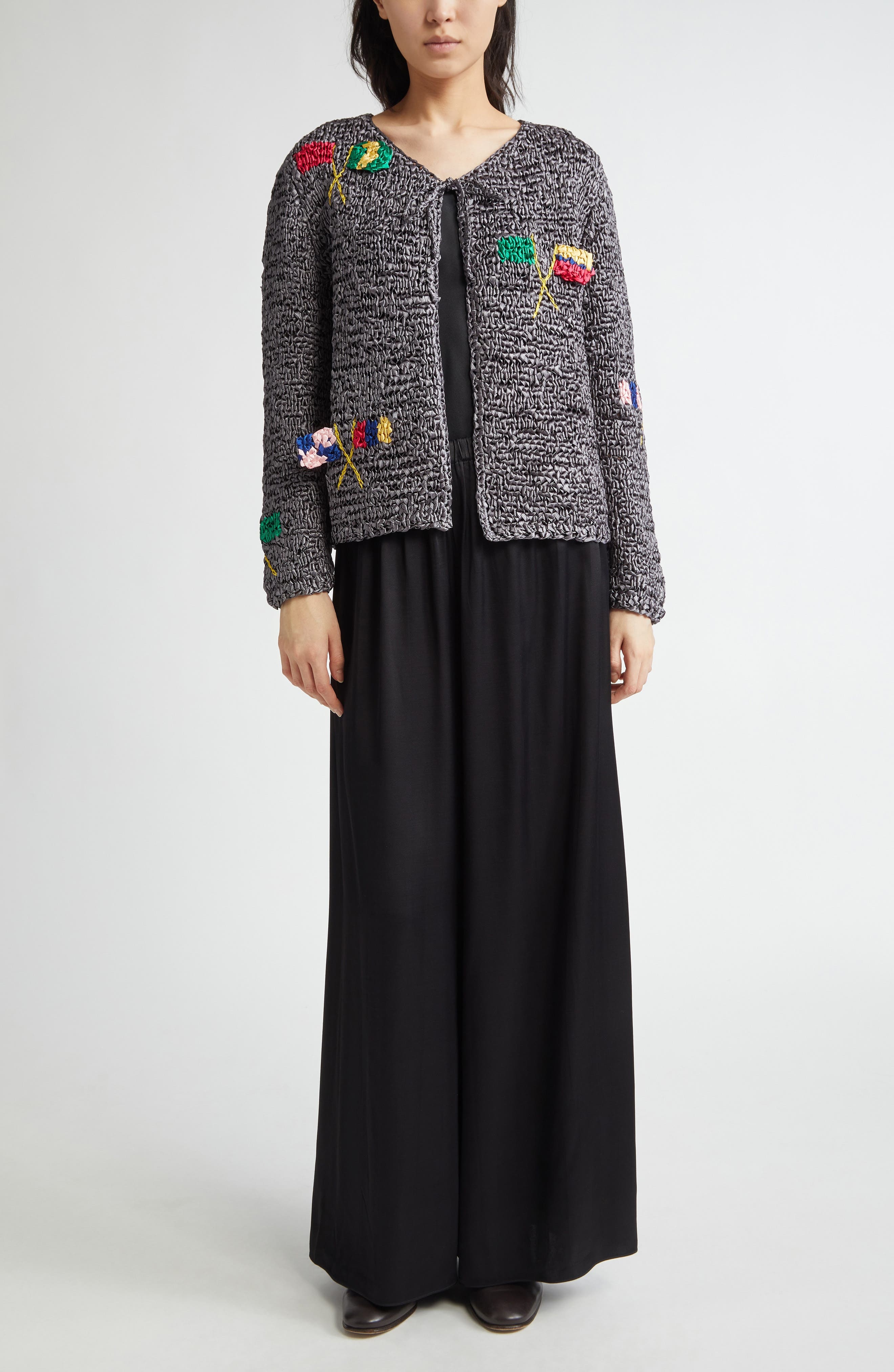 Bode Promenade Crochet Cardigan in Grey Multi at Nordstrom - 2