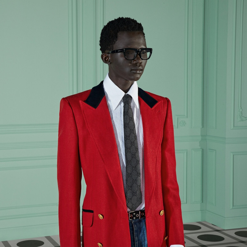 GG wool jacquard tie 3