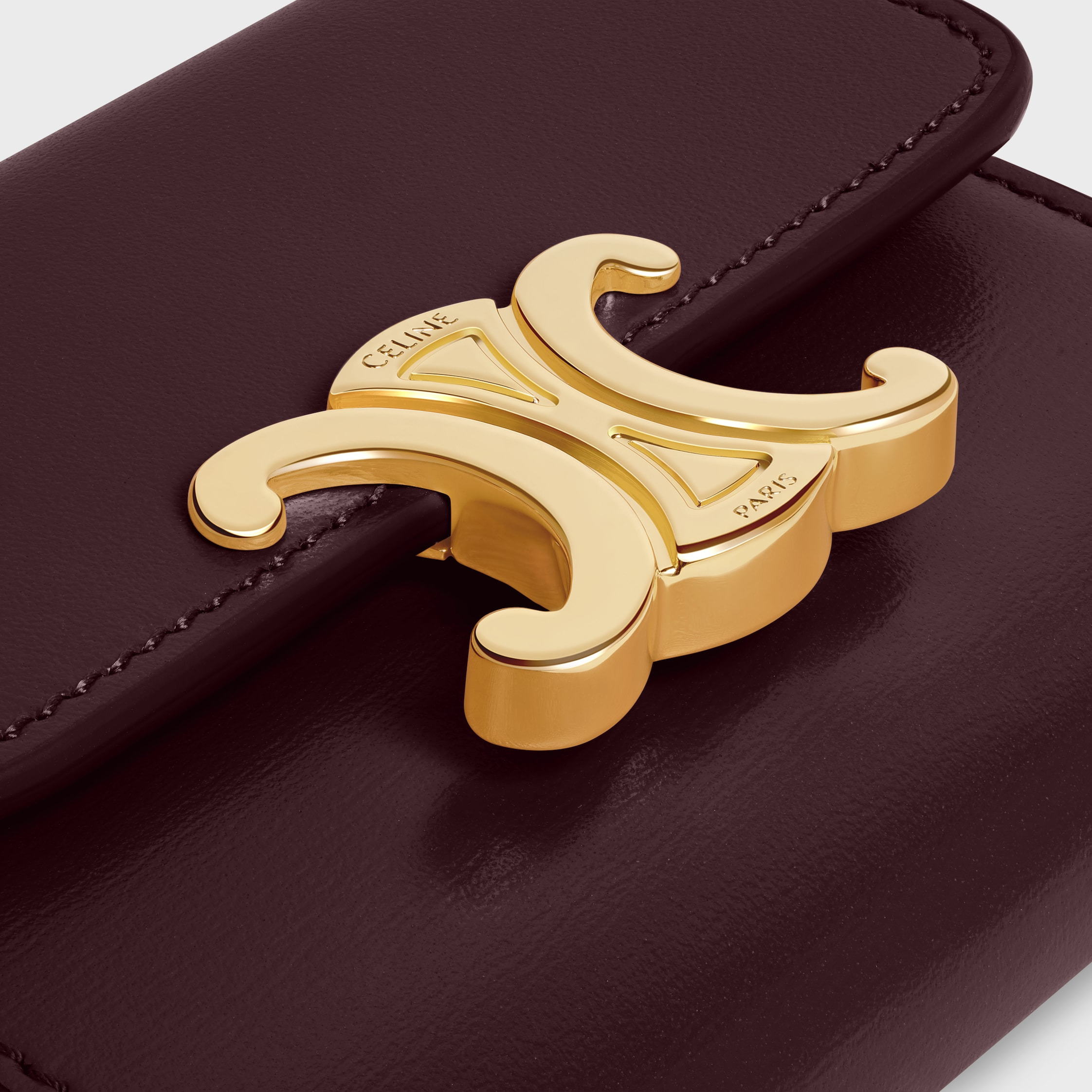 COMPACT WALLET WITH COIN TRIOMPHE IN Shiny calfskin - 4