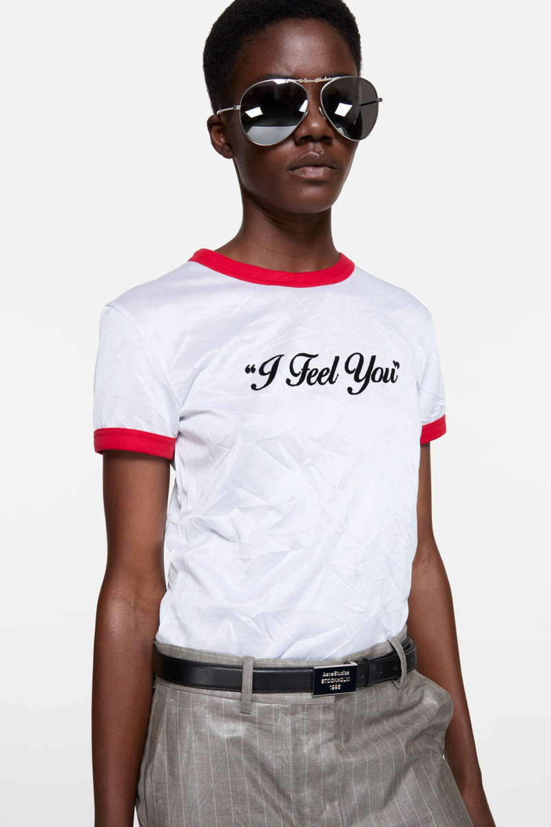 Logo t-shirt - Fitted - White/red 4