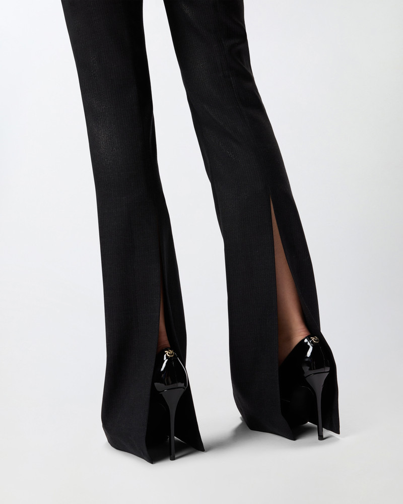 SHINY-EFFECT STRAIGHT-LEG PINSTRIPED TROUSERS 5