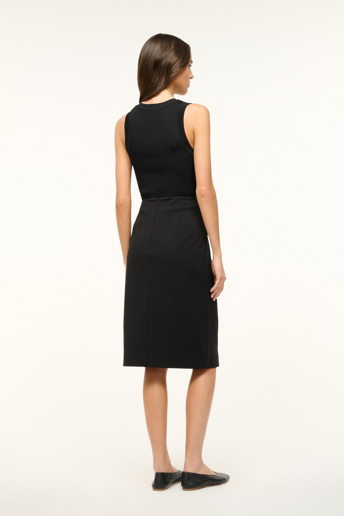 STAUD PASCALE PENCIL SKIRT BLACK - 5