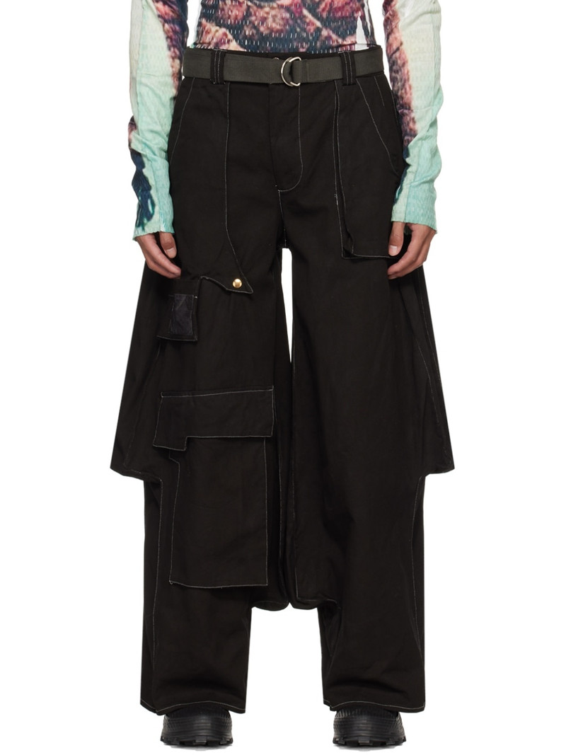 SSENSE Exclusive Black 7-Pocket Cargo Pants 1