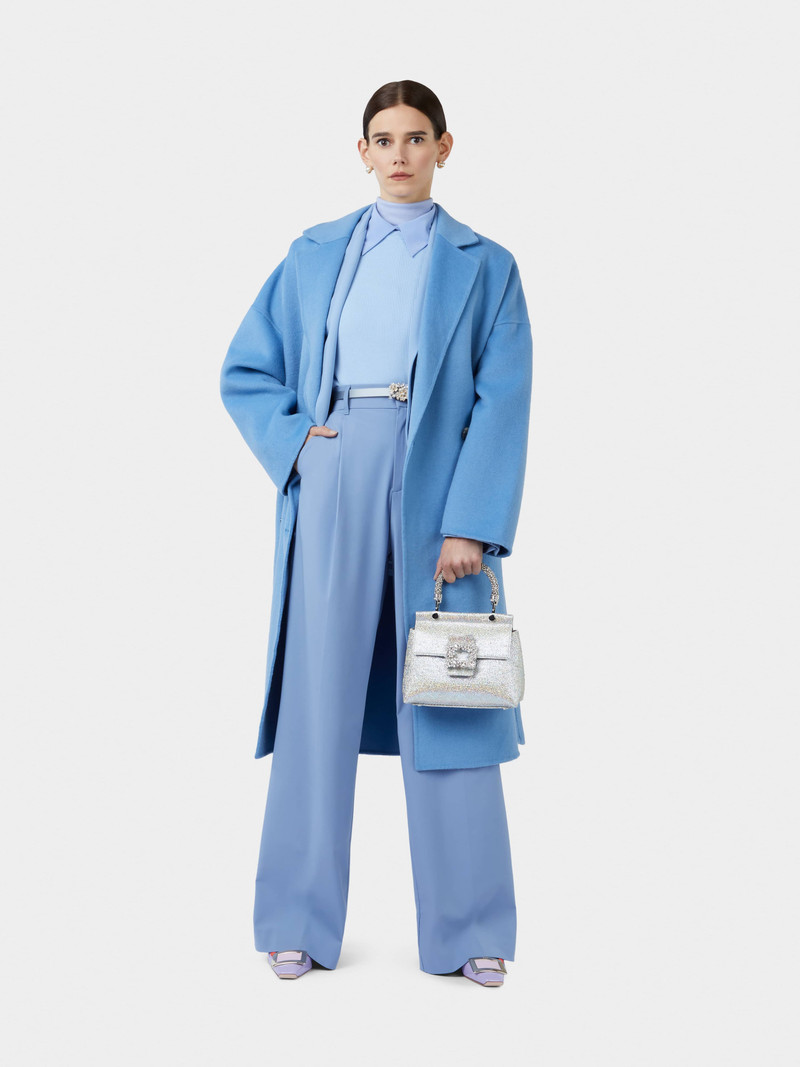 Roger Vivier Viv' Cabas Jewel Flower Strass Buckle Mini Bag in Fabric outlook