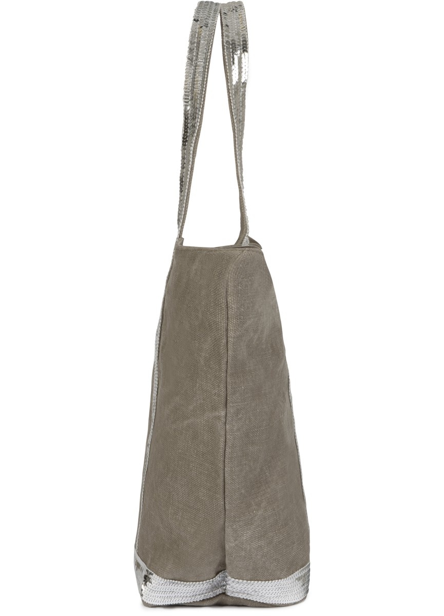 Linen and Sequins L Cabas Tote - 4